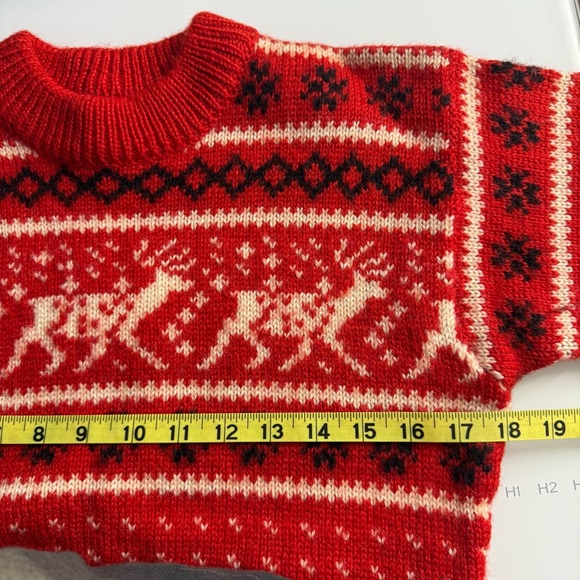 Dale of Norway Christmas Reindeer Black white red Sweater size small 40 - Picture 8 of 13